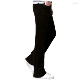 Men's Pants Men's Men's Corduroy Trousers Business Casual Slim Horn Black Novelty