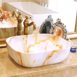 Porcelain bathroom vanities chinese Art Counter Top ceramic decorative art wash basin sinksgood qty Sogxb