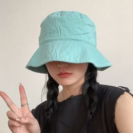 Korean Version Thin Spring and Summer Bucket Hat Women Versatile Sunscreen Sunshade Sun Hats Outdoor Leisure Basin Cap Bob Caps