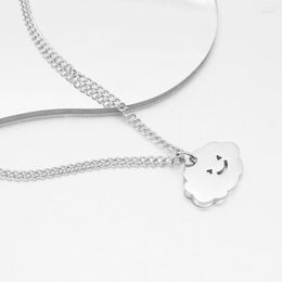 Pendant Necklaces Cloud Clavicle Necklace For Women Kawaii Woman Design Titanium Steel Silver Colour Sweet Accesorios