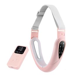 Home Beauty Instrument Double Chin V Line EMS Lifting Device LED Pon Therapy Face Slimming Vibration Massager Lift Belt Cellulite Jaw Device 230626