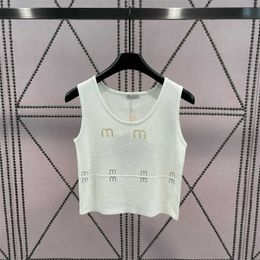 Summer Designers T-shirt Womens Knitted Shirt Sleeveless Alphabet Print Design 2 Colour Black White Fashion Leisure Outdoor Sports Women Clothes 55