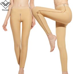 Wechery Tummy Control Shapers Post Liposuction Body Shaper Pant Butt Lift Compression Inner Thigh Double Layer Legging Zipper Lipo BBL Shapewear Pants