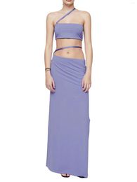 Casual Dresses Women Y2K Floral Long Skirt Set Sexy Two Piece Lace Mesh Maxi Bodycon 2Pcs Summer Beachwear(M-Black M)