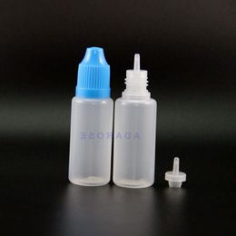 100 Pcs 20ML LDPE Plastic Dropper Bottle With Child Proof safe Caps & Tips Vapor e Juicy Liquid long nipple Untql