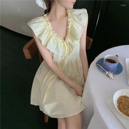 Casual Dresses 2023 Summer Dress Women Ruffles Sleeveless A-line Multi-layer Hem Cute Mini Party Vestidos