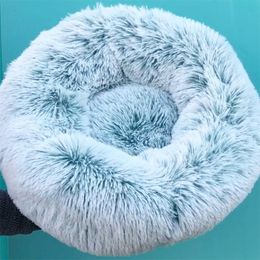 Cat Beds Furniture Donuts Dog Bed Basket Calming Hondenmand Pet Kennel Cats House Shag Vegan Fur Donut Cuddler for Small Large Dogs 230626