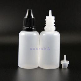 100 Pcs/Lot 30 ML High Quality LDPE Tamper Proof Plastic Dropper Bottles Thief Safe Vapour Squeeze thin nipple Aofmm