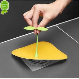 New Cute Small Bean Sprouts Shape Sewer Floor Drain Anti Clogging Sewer Pad Bathroom Kitchen Sink Filter Deodorant Mat Hair Catcher