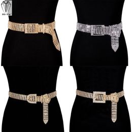 Belly Chains Belts Brand Luxury Shiny Women's Rhinestones Belt Bright Bride Bling Crystal Diamond Belts Sliver Wedding Party Chain Waistband 230626