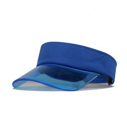 Visors Anti-UV Transparent Empty Top Summer Sun Hat Plastic PVC Women Men Fashion Visor Caps Outdoor Sport Bicycle Sunshade Hat 230626