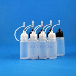 100 Pcs/Lot 10 ML LDPE Plastic Dropper Bottle With Metallic Needle Tip Cap for e-cig Vapor Squeezable Tjlil