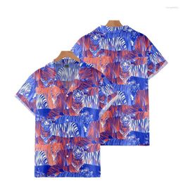 Men's Casual Shirts Men's Men's Fashion Cuban Collar Hawaiian Y2K Hombre Shirt Ocean Coral 3D Print Cozy Short Sleeve Beach