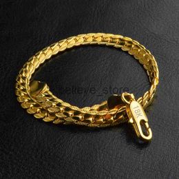 Link Chain 8 Inch 925 Silver/18k Gold Bracelet 5MM Side Chain Bracelet For Woman Man Fashion Wedding Jewellery Gift J230626