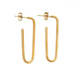 Stud Earrings MinaMaMa Paperclip Design Stainless Steel For Woman Fashion Punk Hip Hop Jewellery