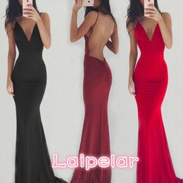 Casual Dresses European And American Style Women Long Dress Sexy Deep V Neck Strapless Backless Garment Spring 2023