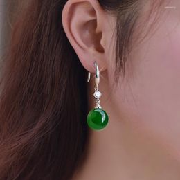 Dangle Earrings 925 Silver Real Natural Emerald Jewellery Chalcedony Topaz Gemstone Drop Ruby For Women Orecchini Girl