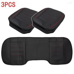 Car Seat Covers PU Leather Cover Four Seasons Front Rear Cushion Breathable Protector Mat Pad Auto Accessories Universal Black Beige