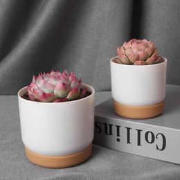 Planters Pots Self Watering Flowerpot Automatic Water Absorption Round Double-layer Succulent Planter Pot Cactus Small Green Plant Flowerpot