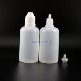50 ML 100 Pcs/Lot High Quality LDPE Plastic Dropper Bottles With Child Proof Caps and Tips Vapour squeezable bottle short nipple Esrli