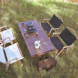 Camp Furniture Lightweight Solid Wood Camping Folding Chair Outdoor Portable Garden Beech Picnic Barbecue Leisure Luxury Armchair