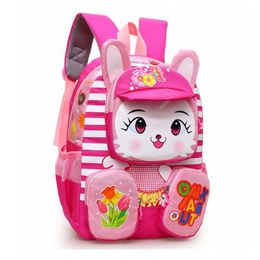 Backpacks 3D Kid School Backpack for Girls Boys Rabbit Tiger School Bags Children's Kindergarten Backpacks Mochila Infantil 230625