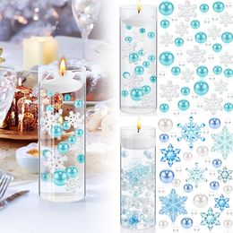 Vases Christmas Vase Filler Durable Acrylic Floating Pearls for Creative Pearl Snowflake Water Gels Beads Table 230625