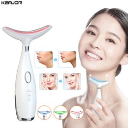 Face Massager HX-05 LED Neck Anti Wrinkle Remover Face Skin Massage Double Chin Slimmer V Shape Lift Up Tools EMS Neck Lines Tightening Device 230626
