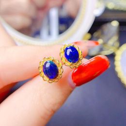 Stud Earrings Natural Opal Women 925 Wedding Tack Gemstone Simple Atmospheric Sterling Certified Jewellery Boutique