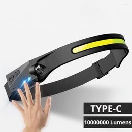 Headlamps 10000000 Lumens Motion Sensor Powerful LED Headlight Headlamp Head Lamp COB Torch Light For Camping Fishing