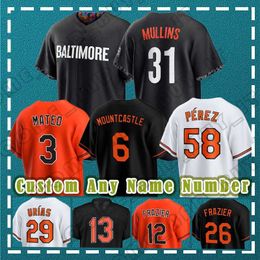 6 Ryan Mountcastle Baseball Jersey 3 Jorge Mateo Baltimores Kyle Bradish Adley Rutschman Ramon Urias Anthony Santander Cal Ripken Jr Adam Frazier Yennier Cano