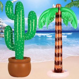 Party Decoration 90cm Air Inflatable Blow Up Hawaiian Tropical Palm Tree Balloons Cactus Coconut Ballons Home Pool Outdoor Decor Props