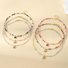 Choker Multi Colours Seed Beads Necklace Women Pendant Collar Charm Colourful Handmade Bohemia Collier Jewellery