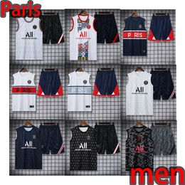 22/23 PSGs tracksuit Paris Sportswear men training suit ShortS suit Football soccer Jersey kit uniform chandal sweatshirt Sweater set S-2XL