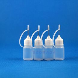 100 Pcs 5 ML LDPE with Metal Needle Tip Cap dropper bottle for liquid can squeezable Ilvaw