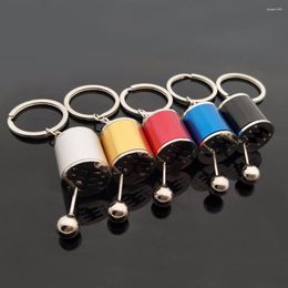 Keychains Dropship Car Auto Gear Shift Keychain Modified Turbo Head Key Chain Wave Box Keyring Brake Pattern