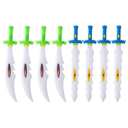 LED Light Sticks 8Pcs Children Light up Sword Broadsword Model Toy Kids Boy Game Equipment Prop Play House Toys Flashing and Sounding Deformation 230625