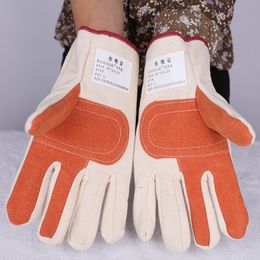 Labour Insurance Canvas Gloves Thickened Protective Palm Construction Site Welding Protection Safety Work Gloves