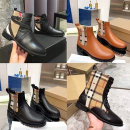 Designer Boots Italy Luxury Brand Women Shoes calfskin Ankle Boot Ms House Striped boots EU35-42 With Box