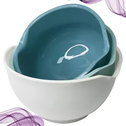 Dinnerware Sets 3 Pcs Salad Bowl Stylish Plastic Cereal Containers Fruit Multipurpose Snack Plate