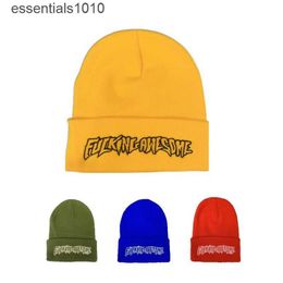 FUCKING AWESOME Winter Fashion Knit Hat Korean ins Style Versatile Couple Wool Hat Cold Hat