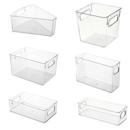 Storage Bottles Jars Refrigerator Organizer Bins Drawer Transparent Fridge Bin Clear Plastic Pantry Food Rack 230625