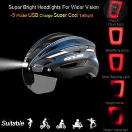 Cycling Helmets GUB Light Cycling Helmet Ultralight MTB Road Bicyc Helmets Magnetic Goggs ns Night Warning Taillight Outdoor Safety L HKD230626