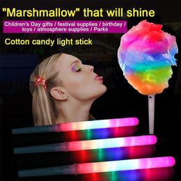 LED Light Sticks 102050pcs Color Led Light Stick Candy Conical Cotton Reusable Light Cotton Candy Stick Led Light Tube Party Glow Party Props 230625