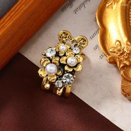 Hair Clips Vintage Rhinestone Flower Small Claw Accessories Metal Mini Hairs Ornaments Women Hairclip Jewellery