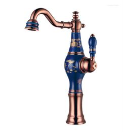 Bathroom Sink Faucets Vidric Ceramic Rose Gold Brass Europe Style And Cold Basin Faucet Single Handle Water Tap