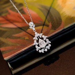 Chains Jewelry Fashion Vine Water Drop Pendant European And American High-quality Imitation Moissanite Necklace For Women