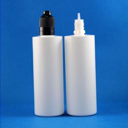100 Sets/Lot 120ml Plastic Dropper White Bottles Tamper Evident Child Double Proof Caps Long Thin Tips Squeezbale e Cig Liquid 120 mL Uxtik