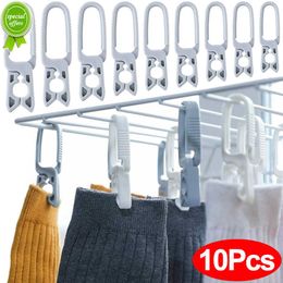 New 10Pcs Clothes Pegs Plastic for Laundry Hanging Clips Windproof Underwear Bed Sheet Drying Rack Socks Towel Clothing Hat Clip