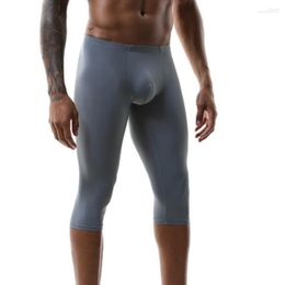 Underpants Bulge Pouch Long Boxer Shorts Male Man Seamless Trousers Fitness Running Sports Pant Modal Sexy Legging Cycling Pants